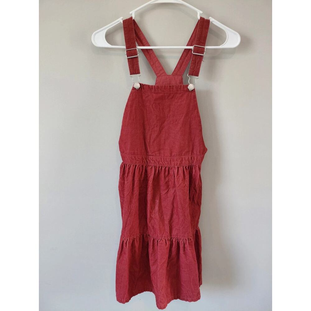 H&M Burgundy Corduroy Overall Girl's Dress size 10